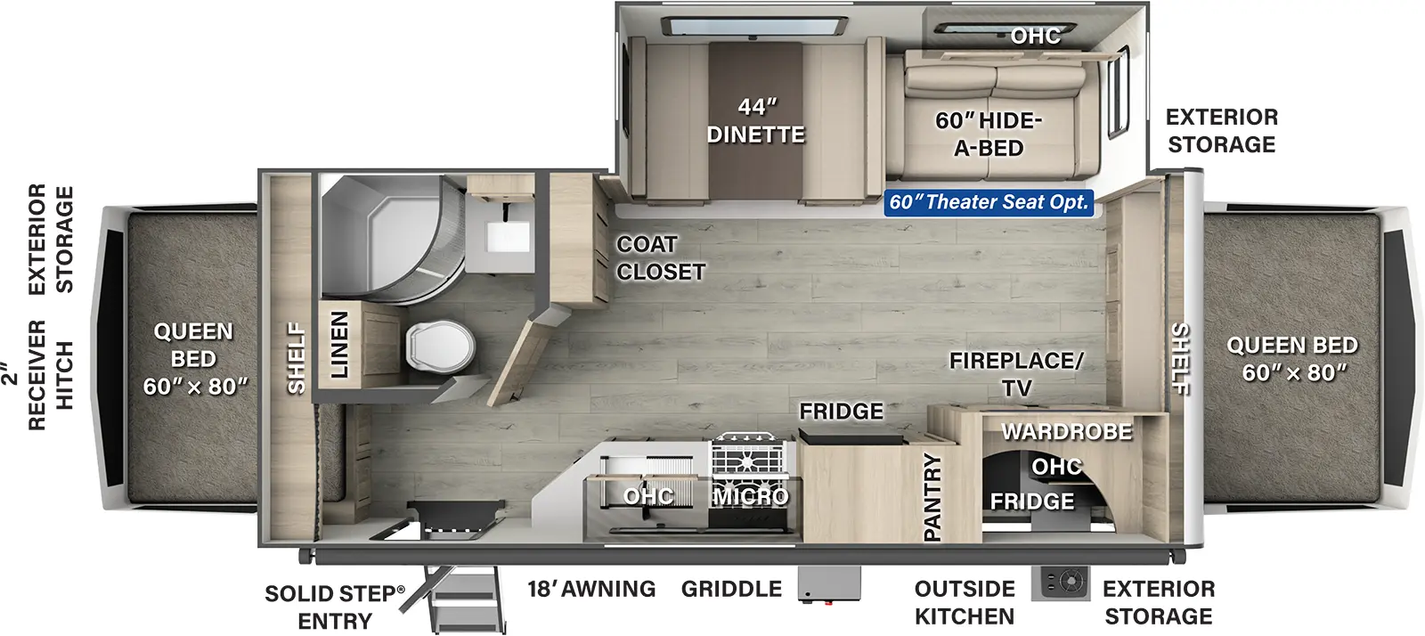 Rockwood Roo 235S Floorplan